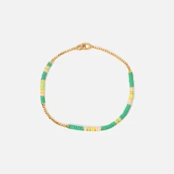 Flash Sale Maor Shine Bracelet Green Pattern Beads With 18K Yellow Gold Gold / Green