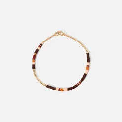 Store Maor Shine Bracelet Pattern Beads With 18K Yellow Gold Gold / Brown