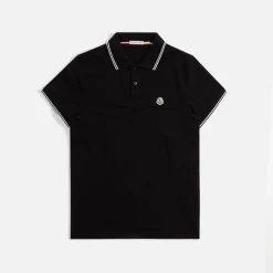 Outlet Moncler Short Sleeve Polo Shirt Black