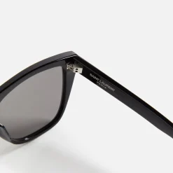 Online Saint Laurent Sl 1 Sunglasses Black / Silver Lens