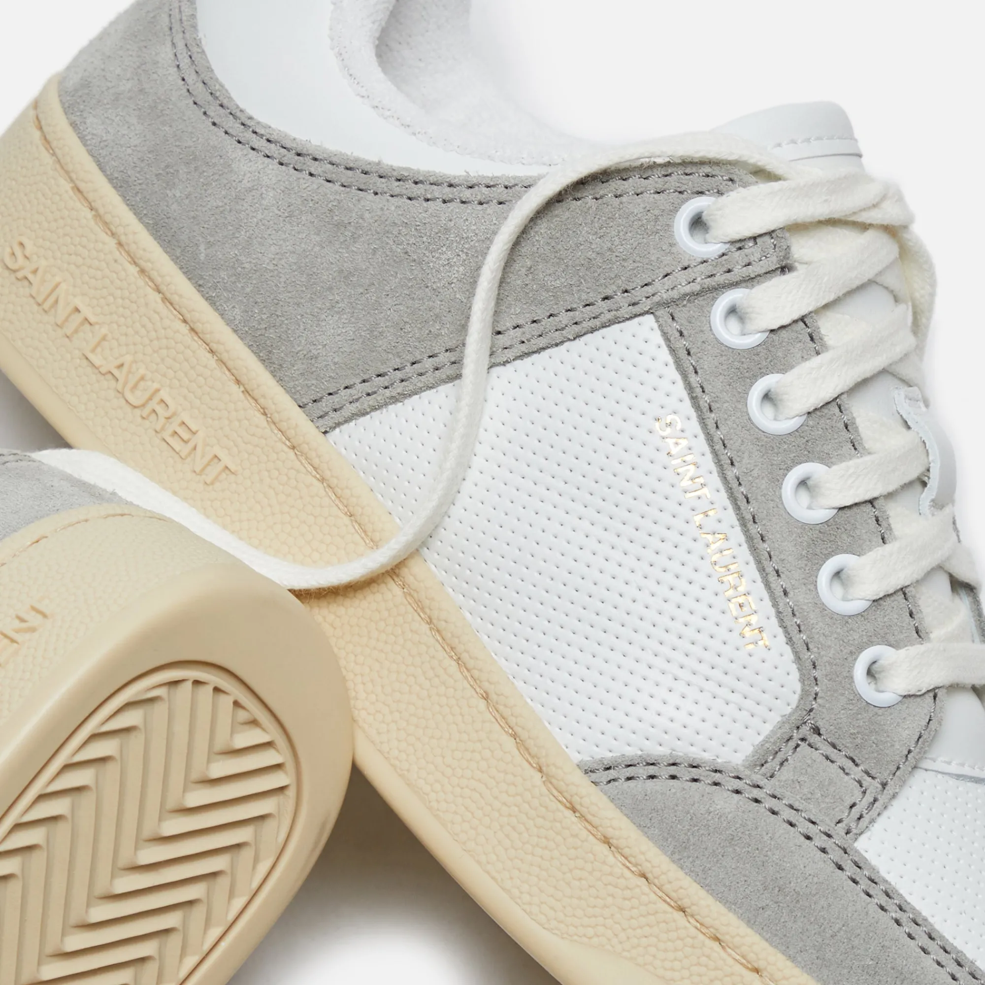 Best Sale Saint Laurent Sl61 Low Top Sneakers Blanc Optique / Paris Roof