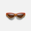 New Jacques Marie Mage Slade Crush Frame Brandy Gradient Lens Silver Hardware Orange