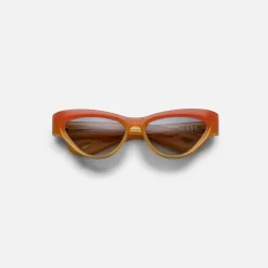 New Jacques Marie Mage Slade Crush Frame Brandy Gradient Lens Silver Hardware Orange