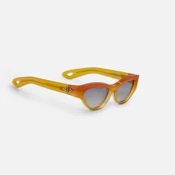 New Jacques Marie Mage Slade Crush Frame Brandy Gradient Lens Silver Hardware Orange