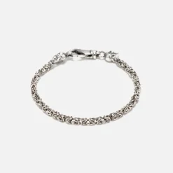 Store Emanuele Bicocchi Small Byzantine Chain Skull Bracelet Silver