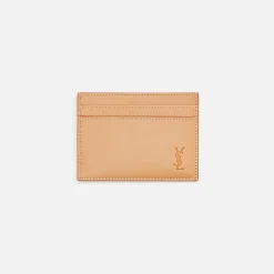 Cheap Saint Laurent Smooth Leather Credit Card Case Vintage Brown
