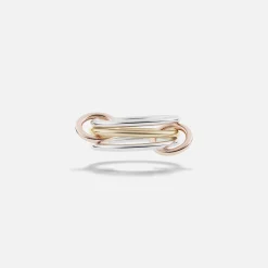 New Spinelli Kilcollin Solarium Mx 3 Link Ring Silver / Yellow Gold