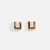Store Tom Wood Square Hoops Small Gold 925 Sterling Silver And 9K Gold Silver / Gold