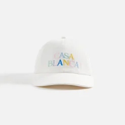 Cheap Casablanca Stacked Logo Embroidered Cap White
