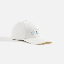 Cheap Casablanca Stacked Logo Embroidered Cap White