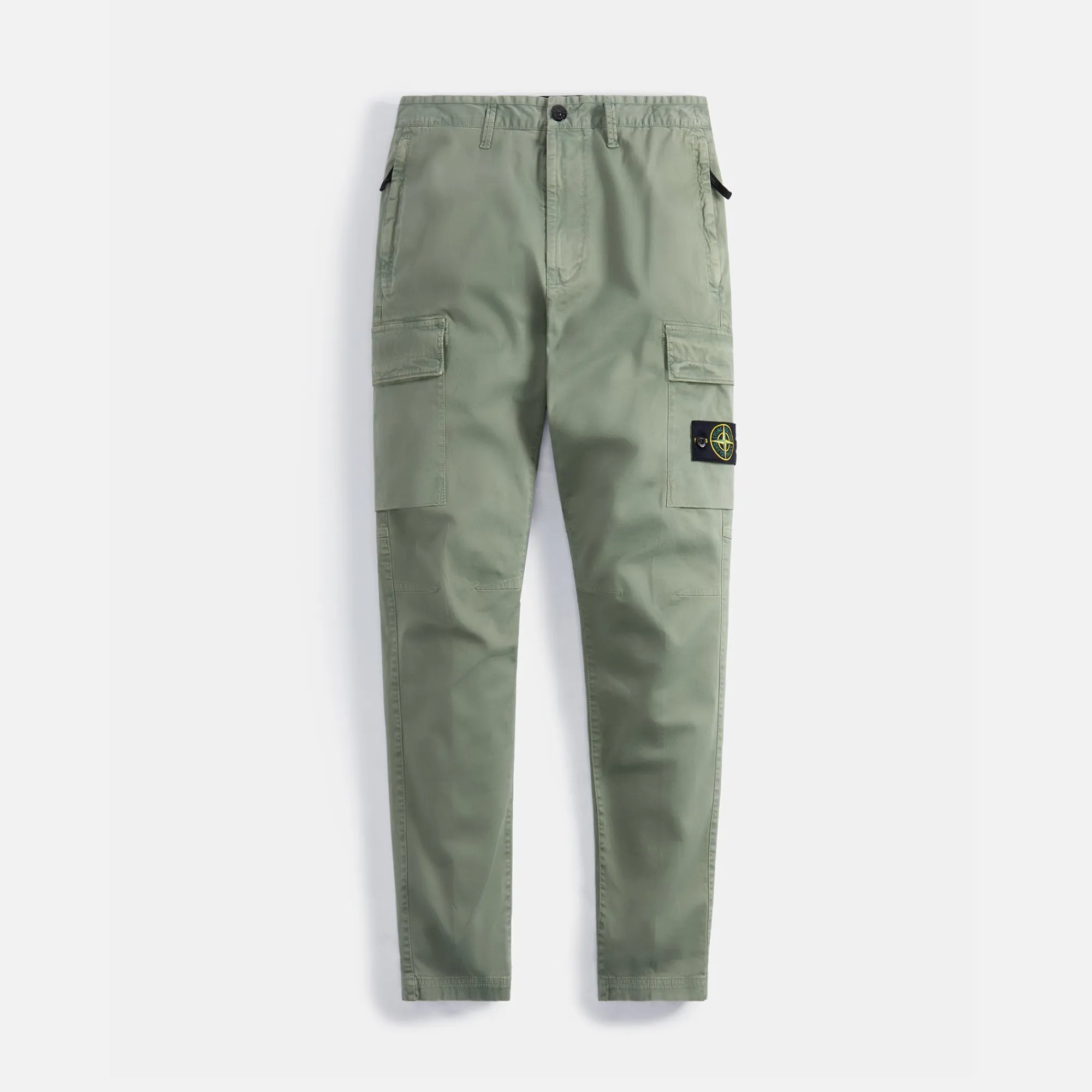 Outlet Stone Island Stretch Cotton Wool Satin Garment Dyed Cargo Pant Sage