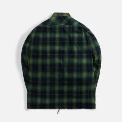 New Greg Lauren Studio Shirt Green Plaid