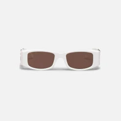 Shop Palm Angels Sunglasses White / Brown