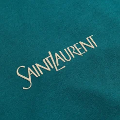 Outlet Saint Laurent Sweatshirt Vert Et Naturel