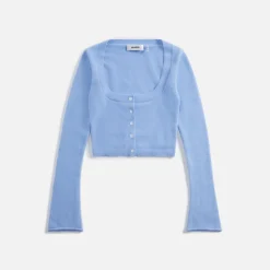 Fashion Danielle Guizio Sweet Scoop Cardigan Powder Blue