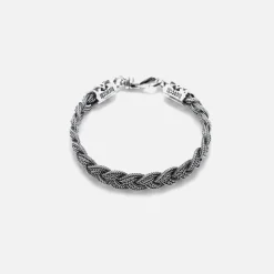 Sale Emanuele Bicocchi 6-T Flat Braided Bracelet Silver