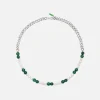 Flash Sale VEERT The Cuban Link Malachite, Green Onyx & Freshwater Pearl Necklace White