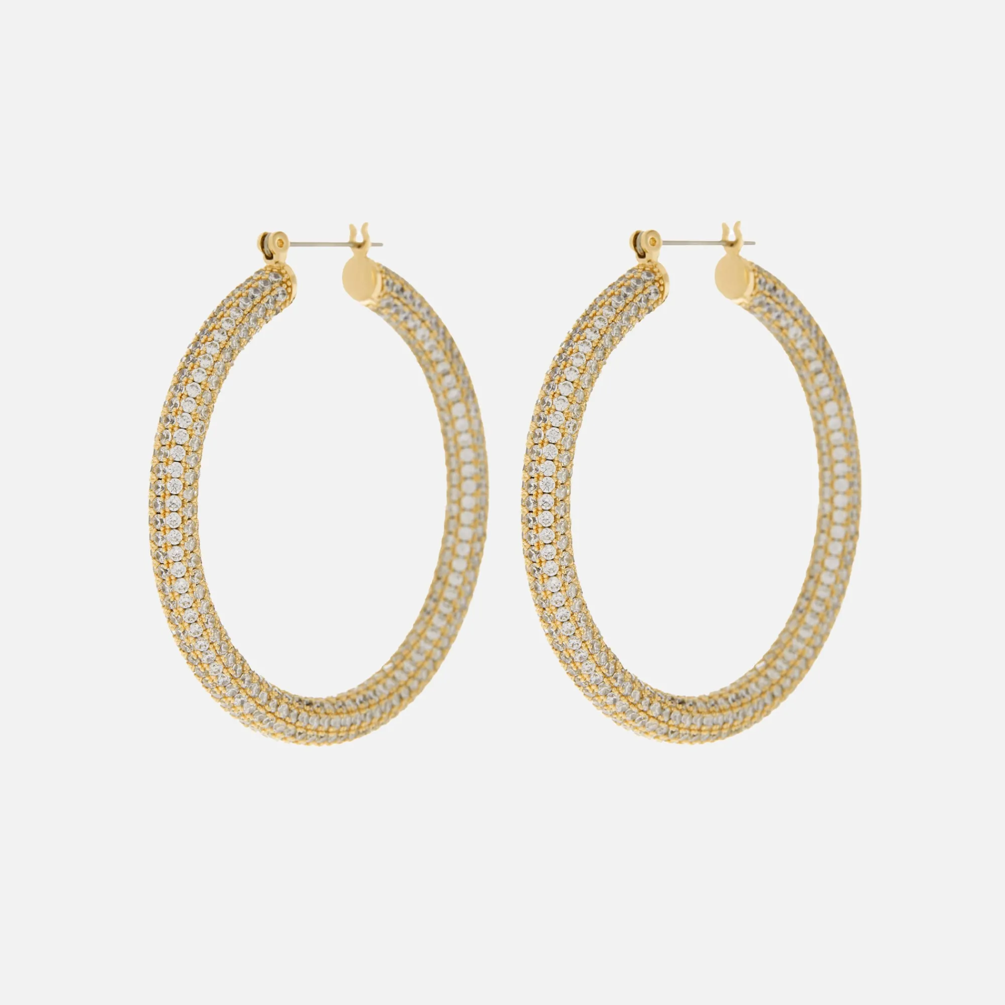 Best Luv AJ The Pave Amalfi Hoop Earrings Gold
