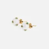Cheap VEERT The Polka Dot Freshwater Pearl Earring Pair Yellow Gold / Green