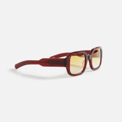 New Flatlist Tishkoff Sunglasses Maroon Crystal / Amber Gradient