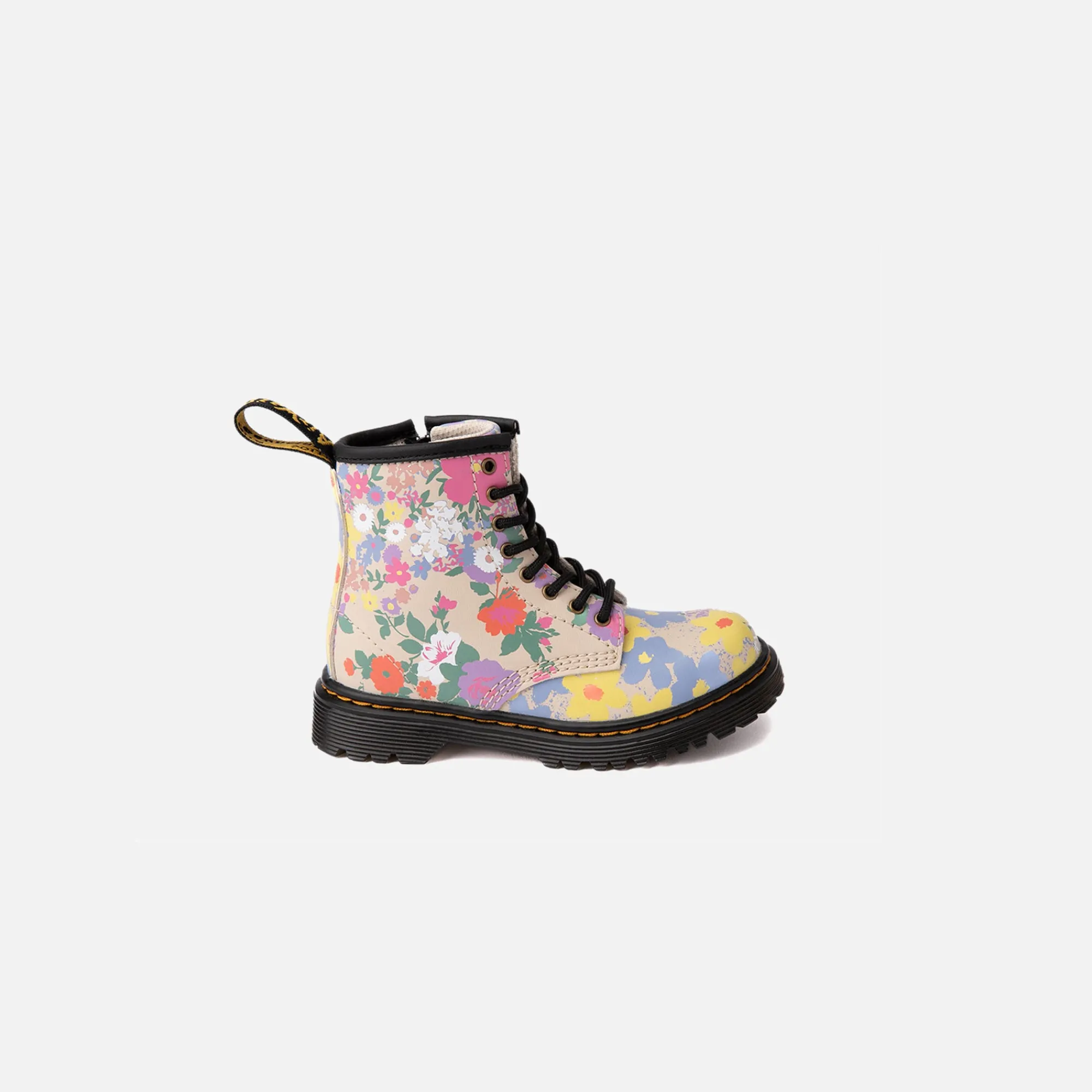 New Dr. Martens Toddler 1460 Floral Mashup Hydro Parchment Beige Distorted Leopard S Backhand