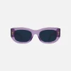 New Gucci Transparent Chunky Acetate Sunglasses Crystal Purple