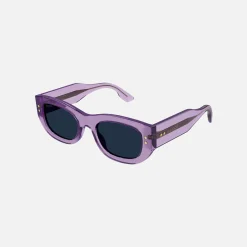 New Gucci Transparent Chunky Acetate Sunglasses Crystal Purple