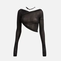 Discount Hyein Seo Twisted Long Sleeve With Necklace Black