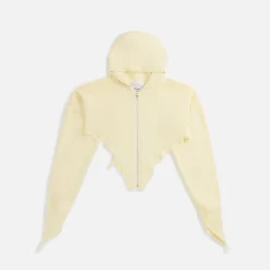 Store Sami Miro Vintage V Cut Zip Up Hoodie Yellow