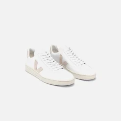 Shop Veja V-12 Leather White Sable