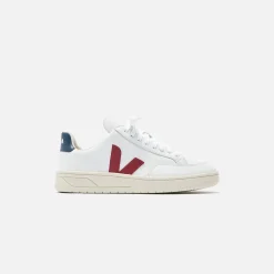 Cheap Veja V-12 Leather Extra White / Marsala / Nautico