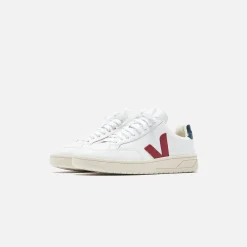 Cheap Veja V-12 Leather Extra White / Marsala / Nautico