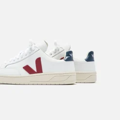 Cheap Veja V-12 Leather Extra White / Marsala / Nautico