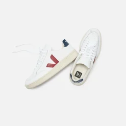 Cheap Veja V-12 Leather Extra White / Marsala / Nautico