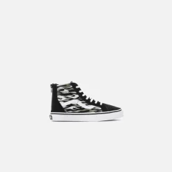 Flash Sale Vans Van Kids Sk8-Hi Zip Flame Camo Black / Grey