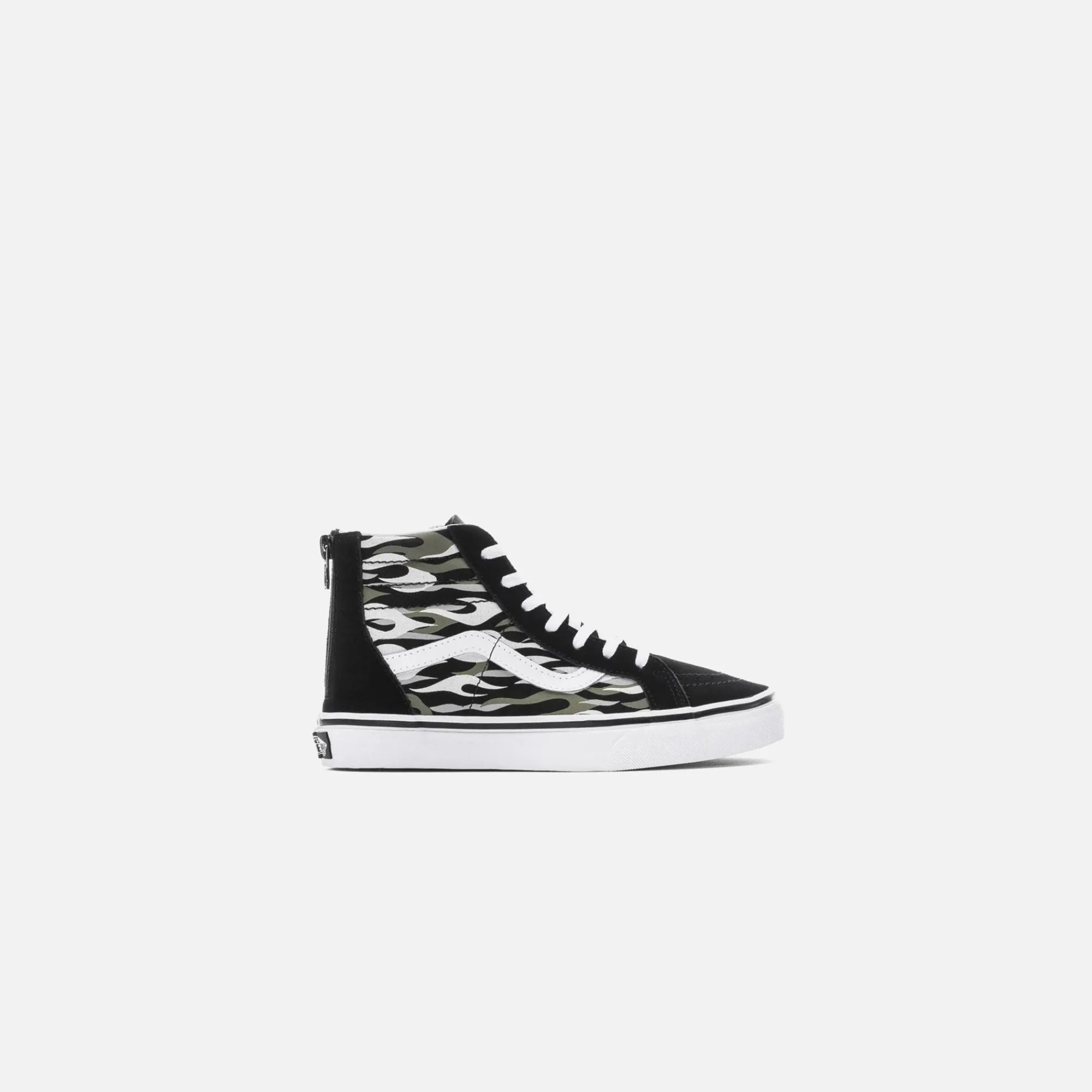 Flash Sale Vans Van Kids Sk8-Hi Zip Flame Camo Black / Grey