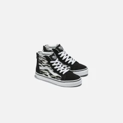 Flash Sale Vans Van Kids Sk8-Hi Zip Flame Camo Black / Grey