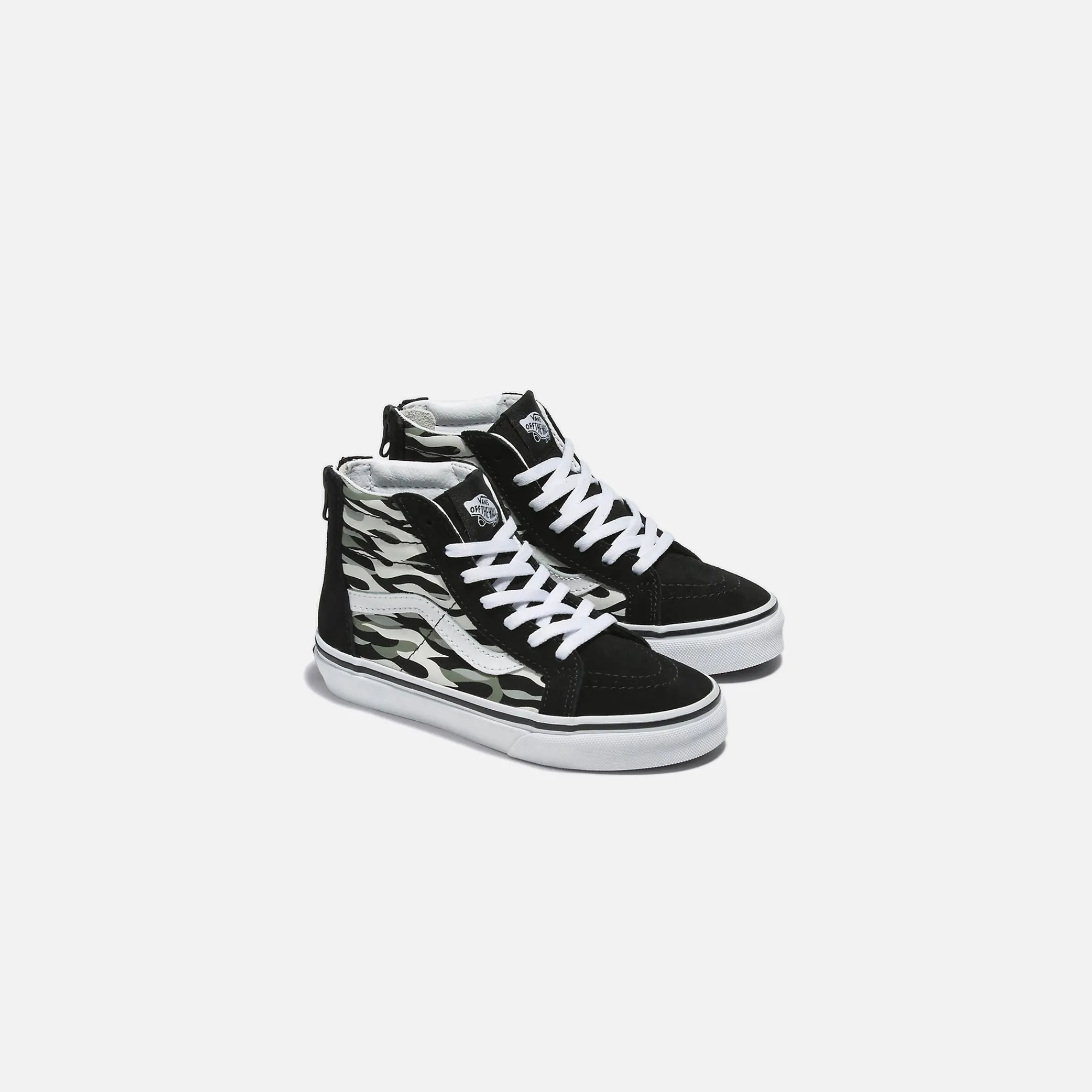 Flash Sale Vans Van Kids Sk8-Hi Zip Flame Camo Black / Grey