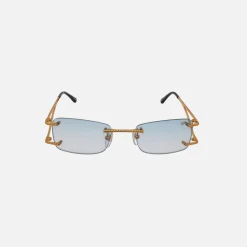 Outlet Vintage Frames Wall Street Drill Mount Sunglasses Blue Peach