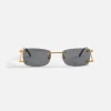 Best Vintage Frames Wall Street 24Kt Gold Sunglasses Black Solid