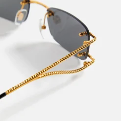 Best Vintage Frames Wall Street 24Kt Gold Sunglasses Black Solid