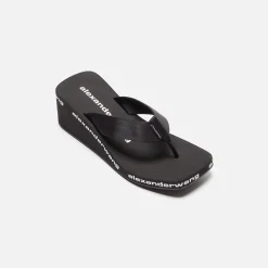 New Alexander Wang Wedge Flip Flop Black