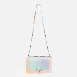 Sale What Goes Around Comes Around Wgaca Chanel Caviar Rainbow Boy Bag Multi