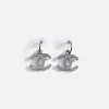 Best Sale What Goes Around Comes Around Wgaca Chanel Cc Dangle Earrings Silver