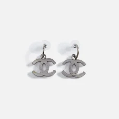 Best Sale What Goes Around Comes Around Wgaca Chanel Cc Dangle Earrings Silver