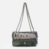 Cheap What Goes Around Comes Around Wgaca Chanel Sequin Coco Cuba Flap Bag Green