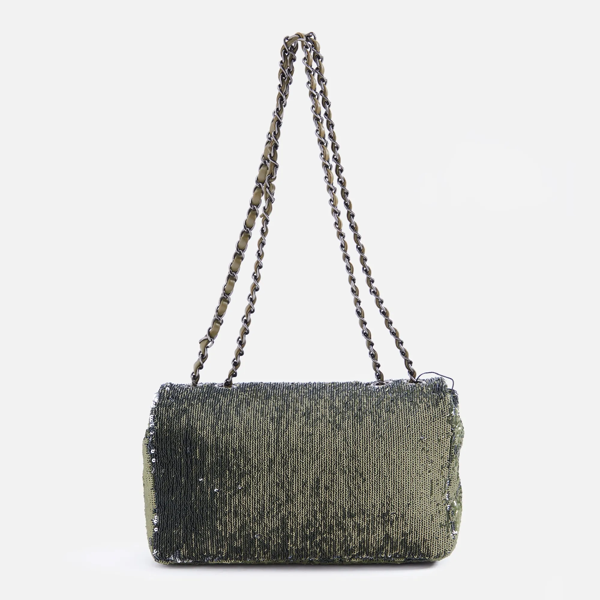 Cheap What Goes Around Comes Around Wgaca Chanel Sequin Coco Cuba Flap Bag Green