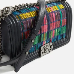 New What Goes Around Comes Around Wgaca Chanel Vinyl Medium Boy Bag Multicolor
