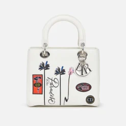 Best Sale What Goes Around Comes Around Wgaca Dior Embossed Paradise Lady Dior M White