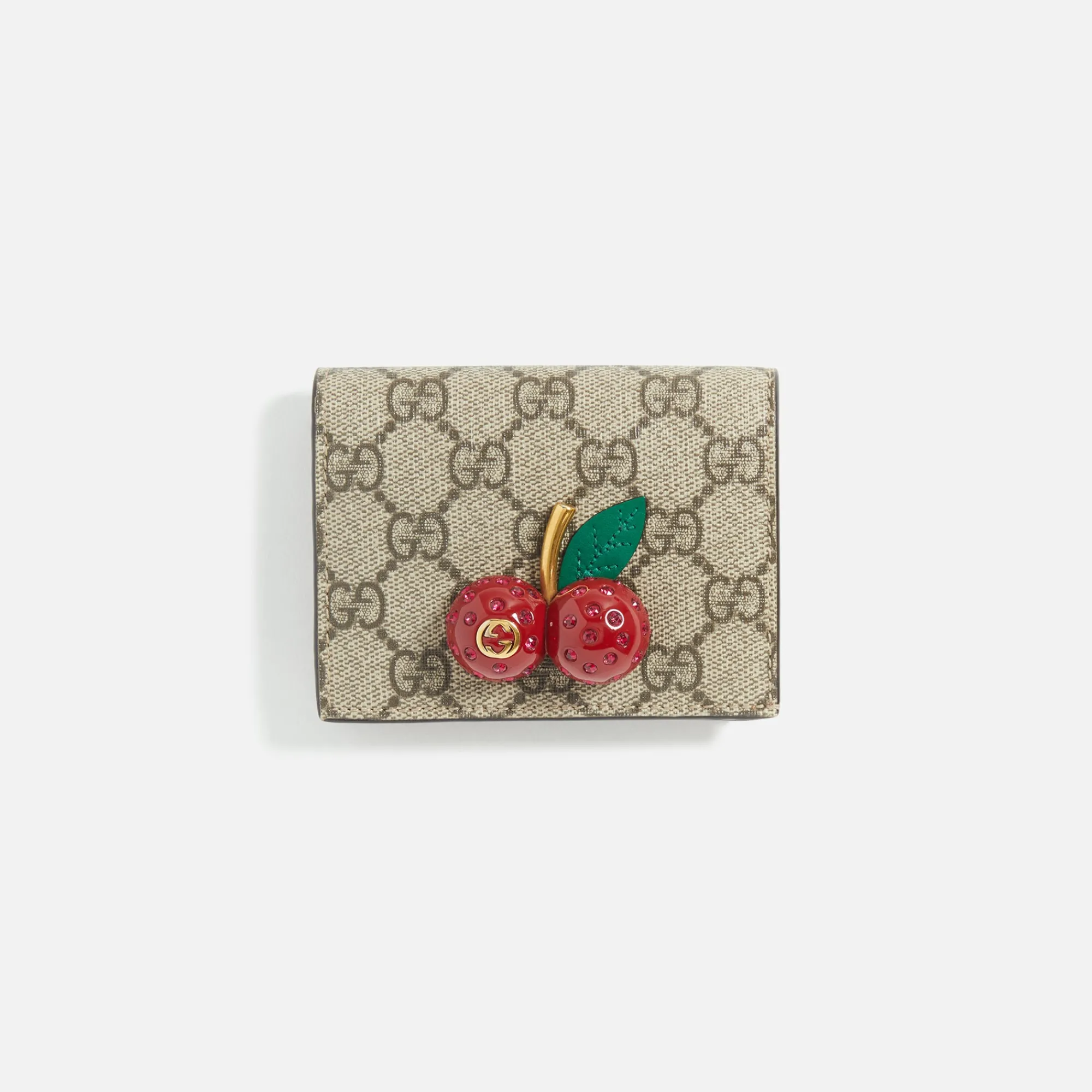 Sale What Goes Around Comes Around Wgaca Gucci Cherry Card Case Brown